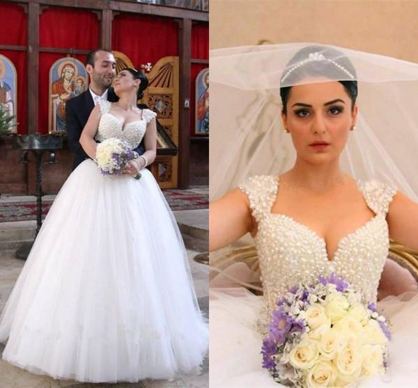 gorgeous pearls ball gown south african wedding dresses long 2020 cap sleeve sweetheart backless tulle princess party dress for bride bridal, White
gorgeous pearls ball gown south african wedding dresses long 2020 cap sleeve sweetheart backless tulle princess party dress for bride bridal, White