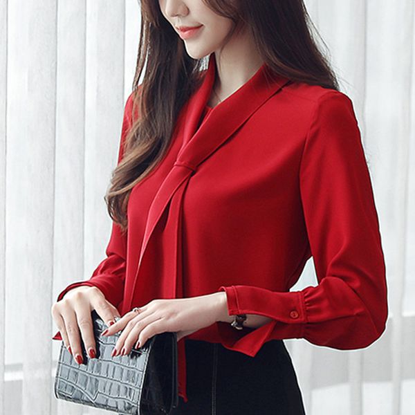 blouse women 2020 office long sleeve chiffon blouse blusas femininas elegante bow solid v-neck red clothing ladies 0412, White
blouse women 2020 office long sleeve chiffon blouse blusas femininas elegante bow solid v-neck red clothing ladies 0412, White