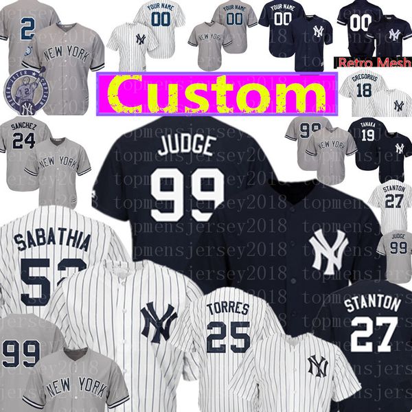 Custom 52 Sabathia 99 Aaron Judge Jersey 25 Gleyber Torres 77 Clint Frazier 18 Gregorius 11 Gardner Baseball Jerseys
Custom 52 Sabathia 99 Aaron Judge Jersey 25 Gleyber Torres 77 Clint Frazier 18 Gregorius 11 Gardner Baseball Jerseys