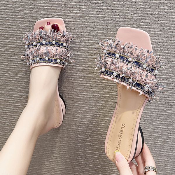 shoes woman 2020 womens slippers outdoor med square heel heeled mules pantofle slides block heels new high, Black
shoes woman 2020 womens slippers outdoor med square heel heeled mules pantofle slides block heels new high, Black
