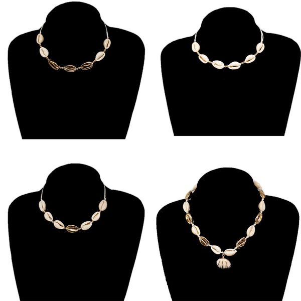 4 pcs/ set simple string beads rope chain necklace adjustable natural shell clavicle pendant necklace jewelry, Golden;silver
4 pcs/ set simple string beads rope chain necklace adjustable natural shell clavicle pendant necklace jewelry, Golden;silver