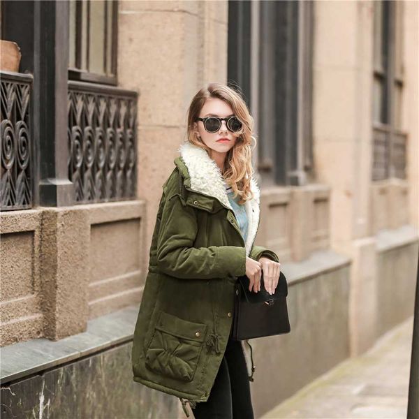 winter cotton padded parka jackets thick women coat warm faux fur pockets zipper long overcoat snow wear adjustable waist, Black
winter cotton padded parka jackets thick women coat warm faux fur pockets zipper long overcoat snow wear adjustable waist, Black