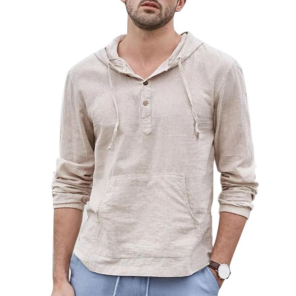 men linen striped pullover hooded button solid color casual sweatershirt -mx8, Black
men linen striped pullover hooded button solid color casual sweatershirt -mx8, Black