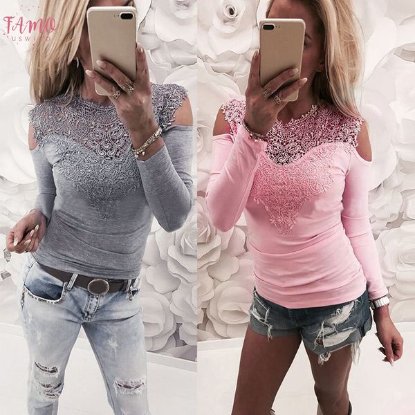 new women solid lace cold shoulder long sleeve slim t shirt drop shipping good quality, White
new women solid lace cold shoulder long sleeve slim t shirt drop shipping good quality, White