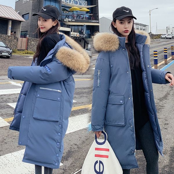 women's winter jacke 2019 long down cotton clothing detachable hat thick warm jacket, Black
women's winter jacke 2019 long down cotton clothing detachable hat thick warm jacket, Black