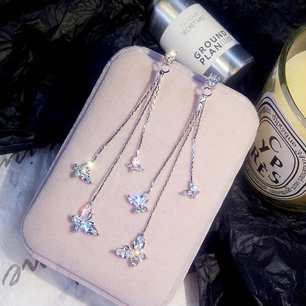 silver needle luxury super flash butterfly zircon earrings female 2019 new style korean long earrings female
silver needle luxury super flash butterfly zircon earrings female 2019 new style korean long earrings female