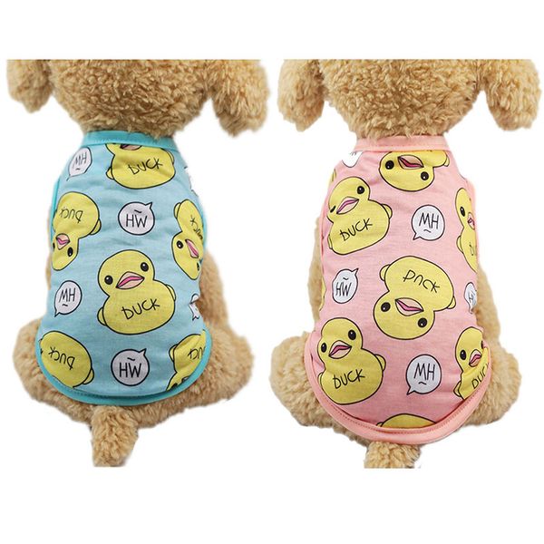 pet clothing spring and summer dog cat clothes cute yellow duck printed cat vest cotton t shirt for kitten puppy small animals
pet clothing spring and summer dog cat clothes cute yellow duck printed cat vest cotton t shirt for kitten puppy small animals