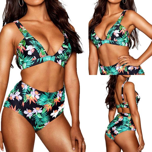 2019 summer women leaf flower print beachwear high waist two pieces bikini push-up padded bra swimsuit brief micro bathing suit, White;black
2019 summer women leaf flower print beachwear high waist two pieces bikini push-up padded bra swimsuit brief micro bathing suit, White;black