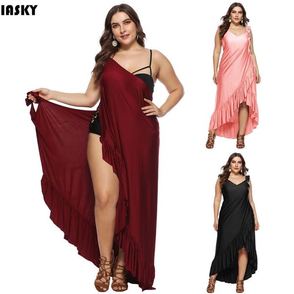 iasky plus size kaftan pareo sarongs ruffles cover up bikini swimwear tunic swimsuit bathing suit cover ups robe de plage, Blue;gray
iasky plus size kaftan pareo sarongs ruffles cover up bikini swimwear tunic swimsuit bathing suit cover ups robe de plage, Blue;gray