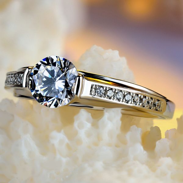 small round lab diamond ring real 925 sterling silver engagement rings for women white zircon wedding ring female jewelry, Golden;silver
small round lab diamond ring real 925 sterling silver engagement rings for women white zircon wedding ring female jewelry, Golden;silver