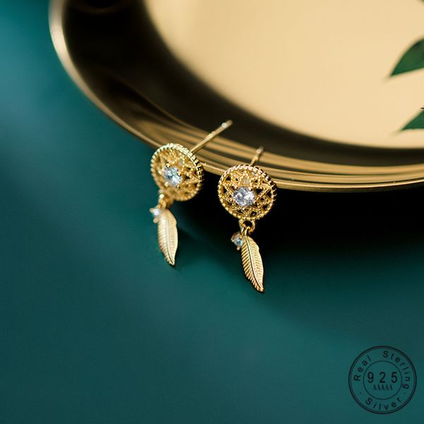 wantme fashion 100% 925 sterling silver jewelry round monternet crystal zircon feather charm drop earrings for women, Golden;silver
wantme fashion 100% 925 sterling silver jewelry round monternet crystal zircon feather charm drop earrings for women, Golden;silver