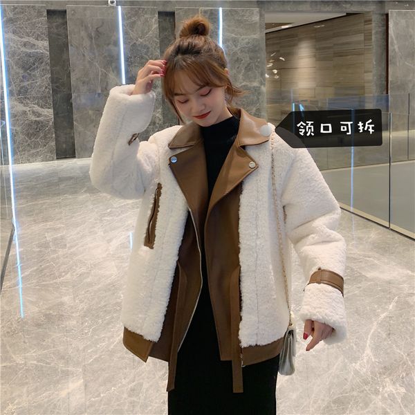 wavsiyier women autumn winter wool jacket coat lamb s fur thick outwear woman warm vintage korean lady casual patchwork chic 20, Black
wavsiyier women autumn winter wool jacket coat lamb s fur thick outwear woman warm vintage korean lady casual patchwork chic 20, Black