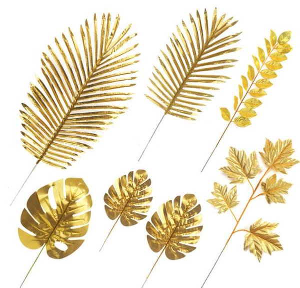 

Искусственные золотые тропические пальмовые листья моделирование листья мульти