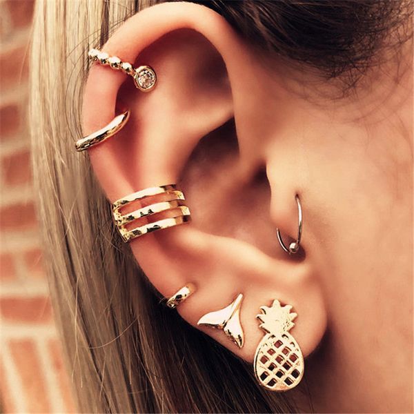7pcs/kit gold plated female earrings set crystal fruit pineapple clip on small stud women fake piercing jewelry earring, Golden;silver
7pcs/kit gold plated female earrings set crystal fruit pineapple clip on small stud women fake piercing jewelry earring, Golden;silver