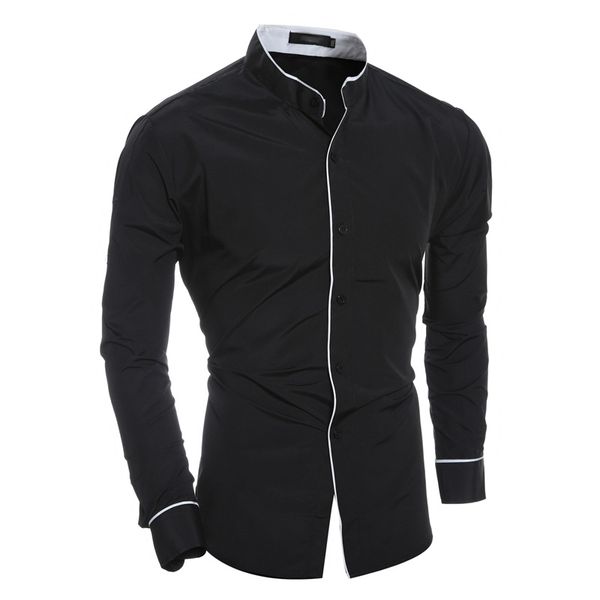 men shirt 2018 spring new brand fit solid color shirt male long sleeves casual camisa masculina xxl, White;black
men shirt 2018 spring new brand fit solid color shirt male long sleeves casual camisa masculina xxl, White;black