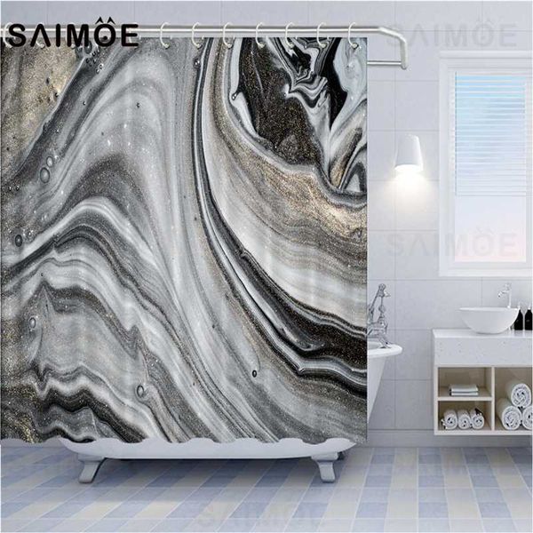 shower curtains atomax abstract striped liquid marble effect luxury gray background painting bathroom curtain waterproof