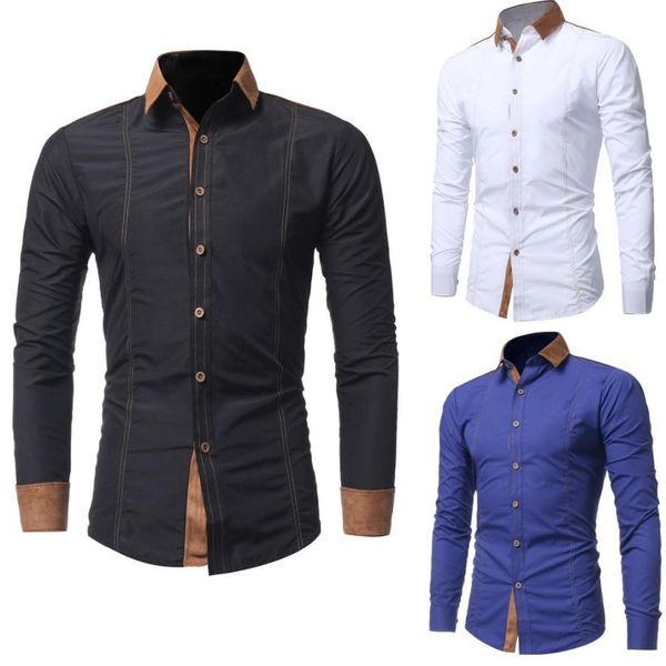 personality men's casual slim men shirt fashion solid color male casual long sleeve shirt, White;black
personality men's casual slim men shirt fashion solid color male casual long sleeve shirt, White;black