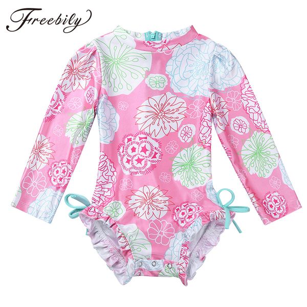 infant baby girls swimwear one-piece long sleeves floral printed sun protection bathing swimsuit for toddler swimwear, White;black
infant baby girls swimwear one-piece long sleeves floral printed sun protection bathing swimsuit for toddler swimwear, White;black