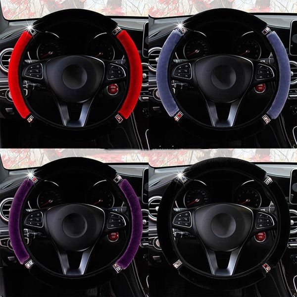 universal soft car steering wheel cover no inner ring colored diamond plush elastic steering wheel cover car interior decoration
universal soft car steering wheel cover no inner ring colored diamond plush elastic steering wheel cover car interior decoration