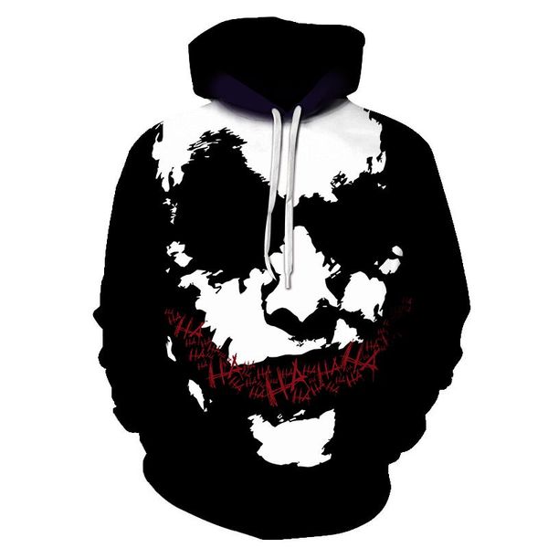 fashion joker hoodie men/women thin 3d sweatshirts print blood eyes clown hoodies hoody plus size 6xl, Black
fashion joker hoodie men/women thin 3d sweatshirts print blood eyes clown hoodies hoody plus size 6xl, Black