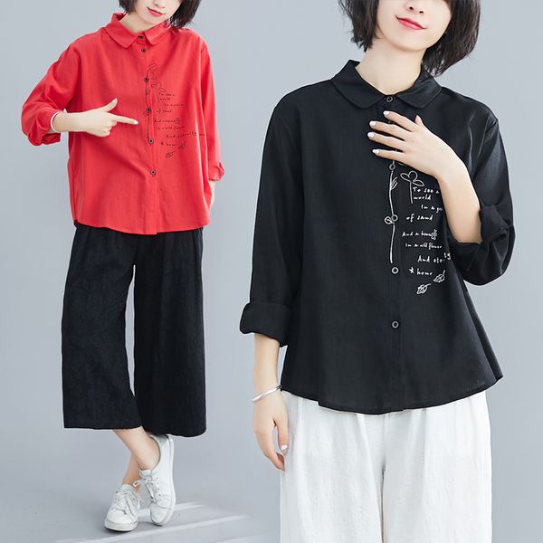 women's blouses & shirts vintage for women long sleeve notchd linen ladies casual loose office blouse blusas mujer de moda plus size, White
women's blouses & shirts vintage for women long sleeve notchd linen ladies casual loose office blouse blusas mujer de moda plus size, White