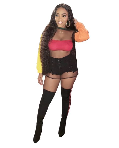 women mesh 2 pieces sets summer suit outfits female night party club bar casual tracksuit, White
women mesh 2 pieces sets summer suit outfits female night party club bar casual tracksuit, White