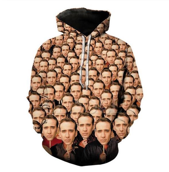 new the giant blown up face of nicolas cage hoodies mens hooded pullovers printed male hoody 3d printing hooded sweatshirts rj0151, Black
new the giant blown up face of nicolas cage hoodies mens hooded pullovers printed male hoody 3d printing hooded sweatshirts rj0151, Black