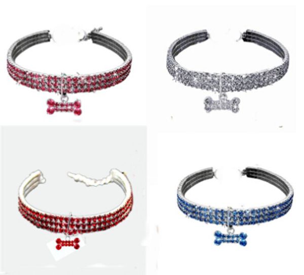 three rows elastic diamond dog collar rhinestone pet cat small dog collars with bone ornament fashion puppy teddy bling necklace
three rows elastic diamond dog collar rhinestone pet cat small dog collars with bone ornament fashion puppy teddy bling necklace