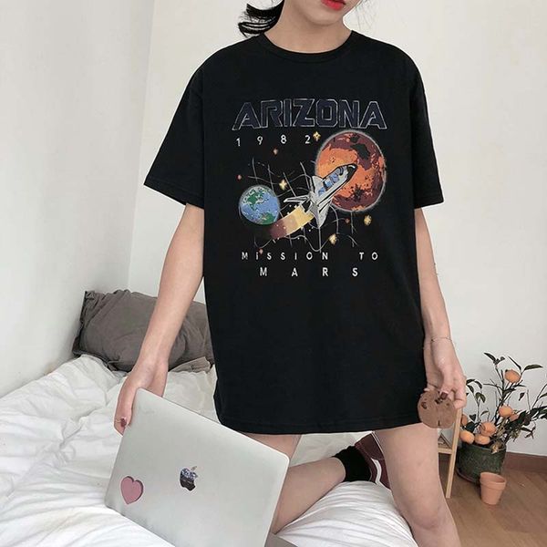 1982 vintage women print women tees harajuku casual star universe arizona space shattle mission mars cotton black t-shirt, White
1982 vintage women print women tees harajuku casual star universe arizona space shattle mission mars cotton black t-shirt, White