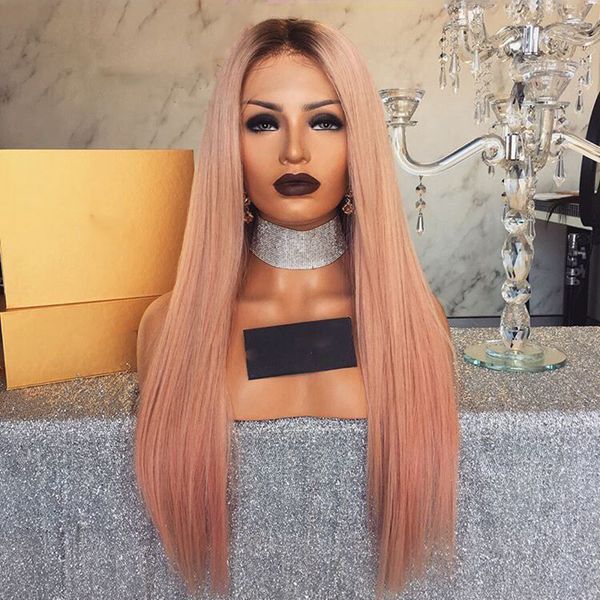 middle part per plucked ombre pink wig long straight 360 lace natural synthetic lace front wig for women with baby hair, Black
middle part per plucked ombre pink wig long straight 360 lace natural synthetic lace front wig for women with baby hair, Black