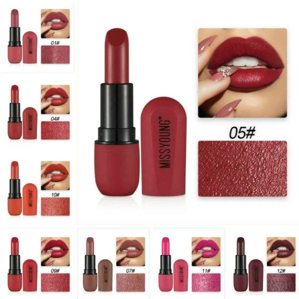 1pcs women makeup lipstick matte waterproof velvet lip stick 12 colors red pigments makeup matte lipsticks beauty lips
1pcs women makeup lipstick matte waterproof velvet lip stick 12 colors red pigments makeup matte lipsticks beauty lips
