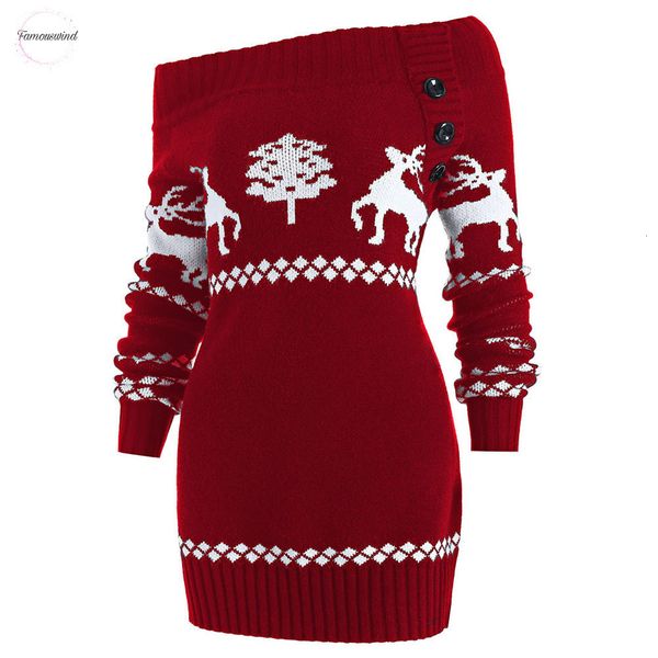 sweaters the off shoulder tunic elk print knit button reindeer sweater women slash christmas pullover sweater casual, White;black
sweaters the off shoulder tunic elk print knit button reindeer sweater women slash christmas pullover sweater casual, White;black