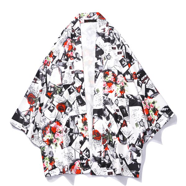 rose black white magzine printed kimono men three quarter sleeve men's shirt 2019 summer beach shirts men, Black;brown
rose black white magzine printed kimono men three quarter sleeve men's shirt 2019 summer beach shirts men, Black;brown