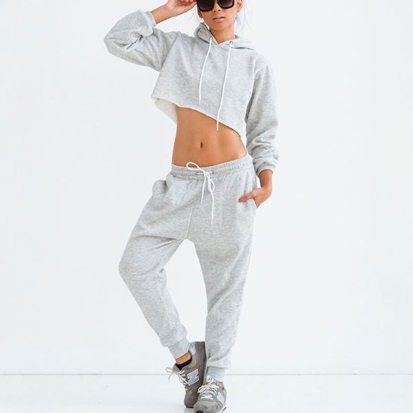 women tracksuit solid gray black hoodies set casual long sleeve track suit costumes pullovers crop hooded sweatshirt+pants, Black;blue
women tracksuit solid gray black hoodies set casual long sleeve track suit costumes pullovers crop hooded sweatshirt+pants, Black;blue