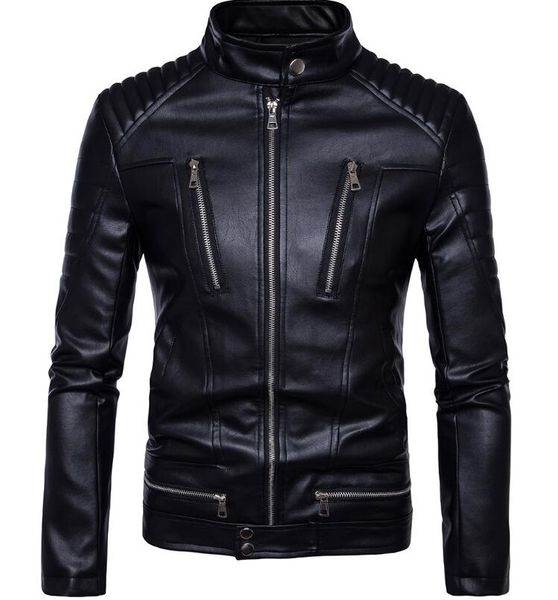 m-5xl 2019 spring men's new fashion jacke personalized casual large size locomotive multi-zip stand collar pu jacket, Black
m-5xl 2019 spring men's new fashion jacke personalized casual large size locomotive multi-zip stand collar pu jacket, Black