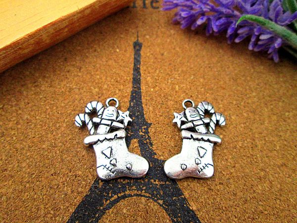 24pcs--christmas stocking charms antique tibetan silver tone 2 sided stocking pendants/charms 28x19mm, Bronze;silver
24pcs--christmas stocking charms antique tibetan silver tone 2 sided stocking pendants/charms 28x19mm, Bronze;silver