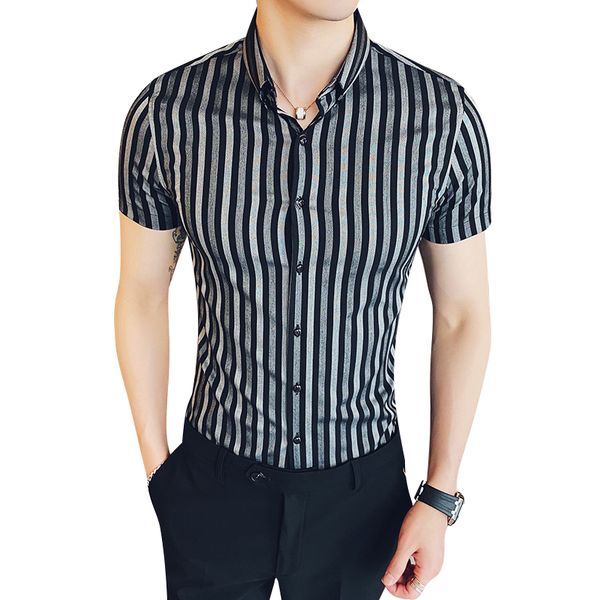 2020 summer simple striped slim fit shirts mens casual shirt dress night club prom tuxedo men brand new men shirt short sleeve, White;black
2020 summer simple striped slim fit shirts mens casual shirt dress night club prom tuxedo men brand new men shirt short sleeve, White;black