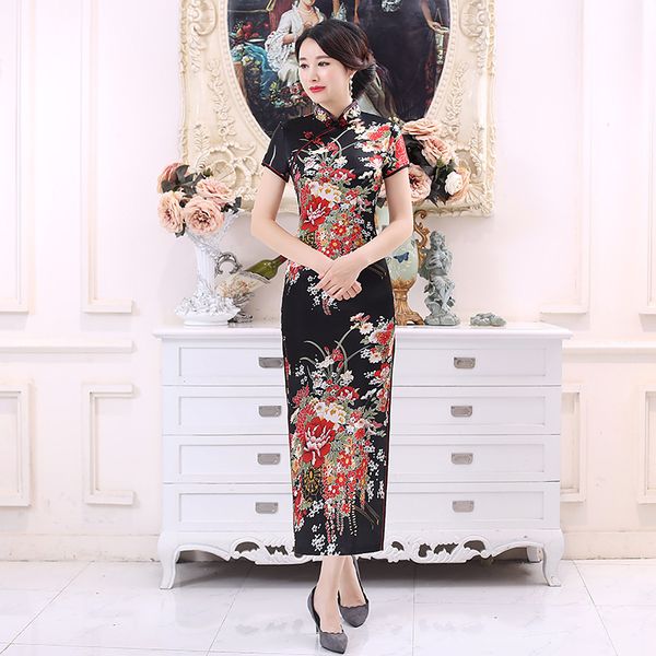 women summer short sleeve qipao elegant satin print flower cheongsam chinese vintage mandarin collar vestidos plus size s-6xl, Red
women summer short sleeve qipao elegant satin print flower cheongsam chinese vintage mandarin collar vestidos plus size s-6xl, Red