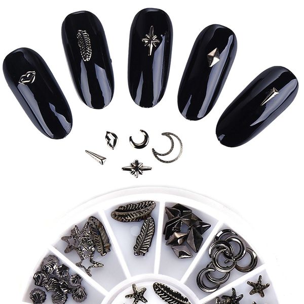 punk rivets nail stickers black metal manicure decoration decals cool manicure tip nail art sticker 
punk rivets nail stickers black metal manicure decoration decals cool manicure tip nail art sticker