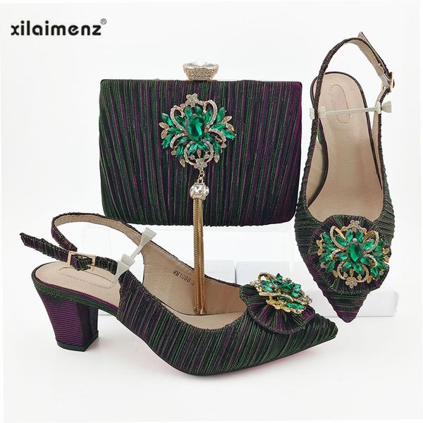 new arrival elegant italian matching sandals and purse set for wedding woman italian shoes and bag set decorated with rhinestone, Black
new arrival elegant italian matching sandals and purse set for wedding woman italian shoes and bag set decorated with rhinestone, Black