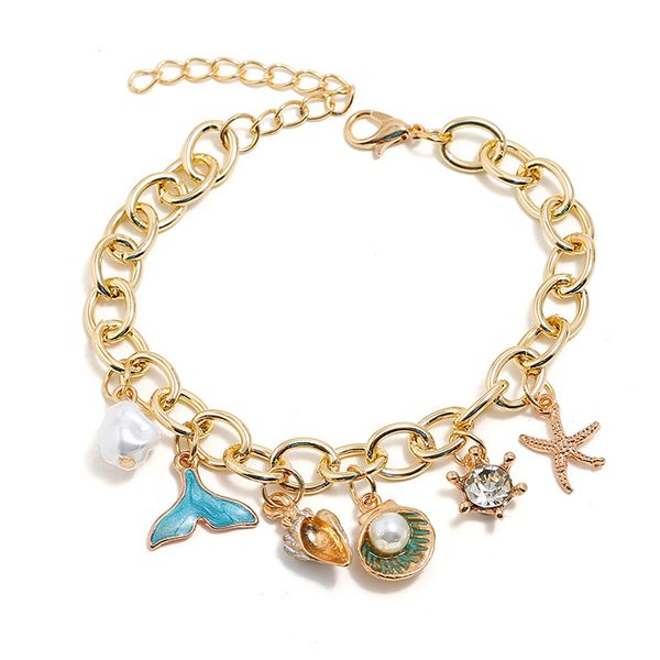 ornament wholesale simple ocean wind starfish shell pendant women's bracelet hand jewelry, Golden;silver
ornament wholesale simple ocean wind starfish shell pendant women's bracelet hand jewelry, Golden;silver