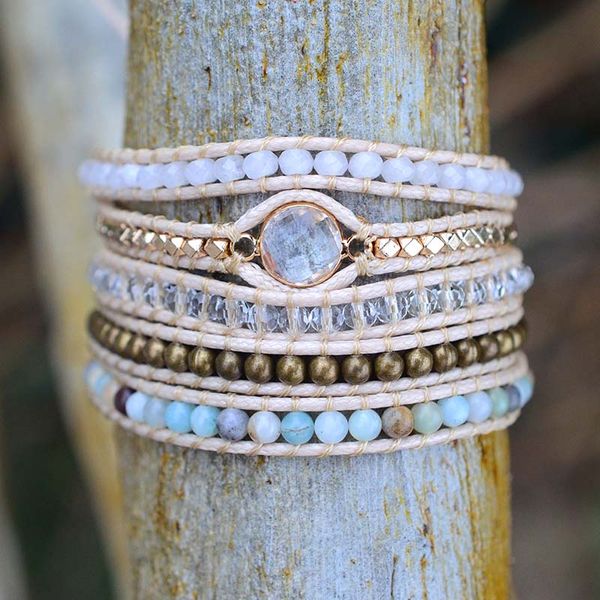 new crystal vegan bracelet natural stone 5 strand woven bracelet for gifts bohemia, Golden;silver
new crystal vegan bracelet natural stone 5 strand woven bracelet for gifts bohemia, Golden;silver