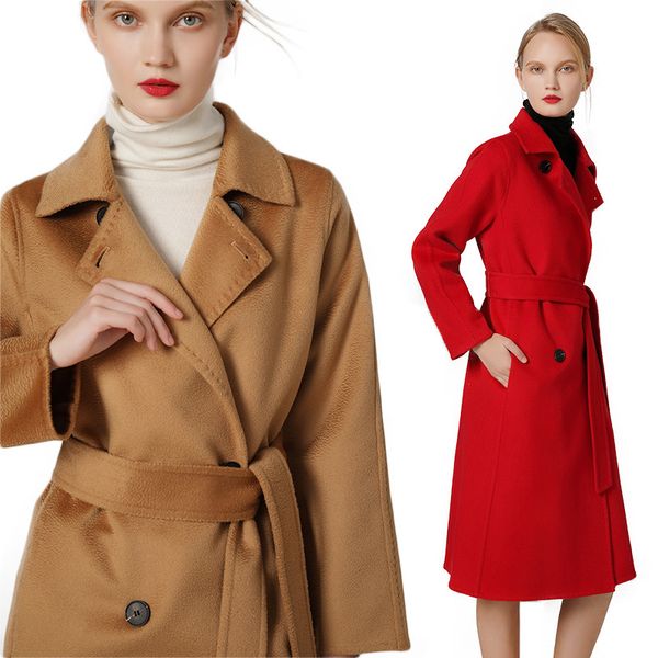 women's wool & blends long woolen cashmere coats for women 2021 autumn winter ladies jackets plus size overcoat double sided red coffee, Black
women's wool & blends long woolen cashmere coats for women 2021 autumn winter ladies jackets plus size overcoat double sided red coffee, Black