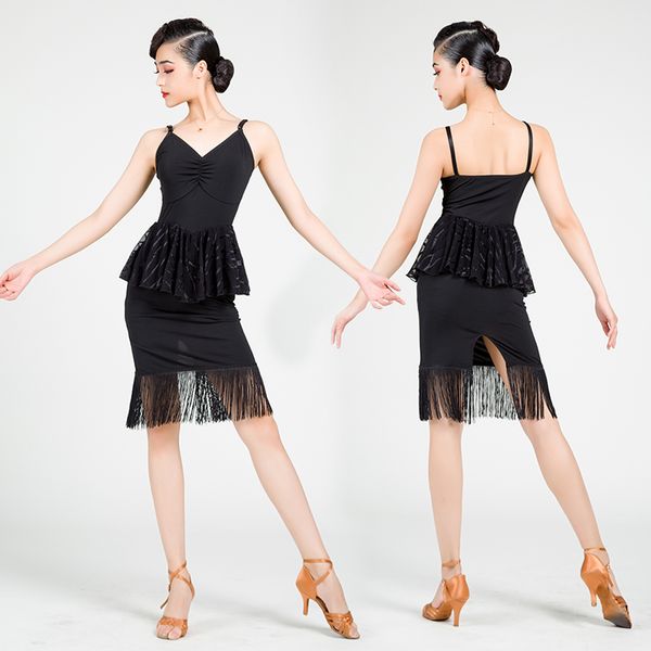 new design latin dance dresses female sling tasse gatsby dress modern salsa practice clothes performance dress dl5200, Black;red
new design latin dance dresses female sling tasse gatsby dress modern salsa practice clothes performance dress dl5200, Black;red