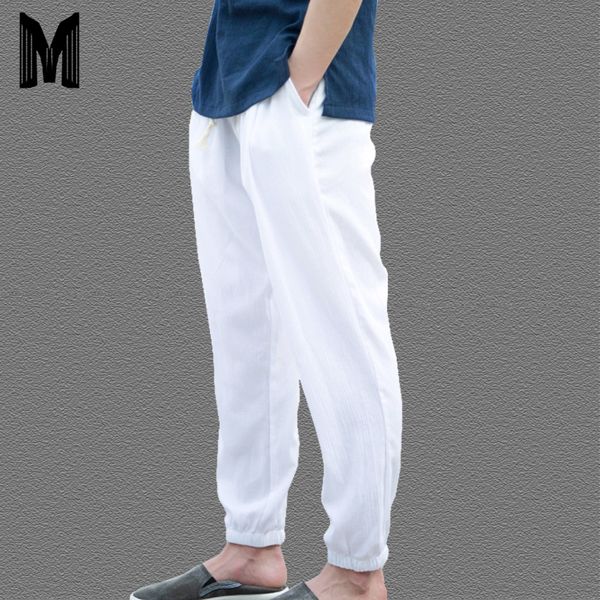 men's summer casual harem pants natural cotton linen trousers white elastic waist harem ankle-length pants y1694, Black
men's summer casual harem pants natural cotton linen trousers white elastic waist harem ankle-length pants y1694, Black