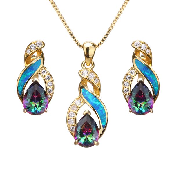 hermosa yellow gold blue opal firez stud earrings charms pendant necklace jewelry sets for women js11, Silver
hermosa yellow gold blue opal firez stud earrings charms pendant necklace jewelry sets for women js11, Silver