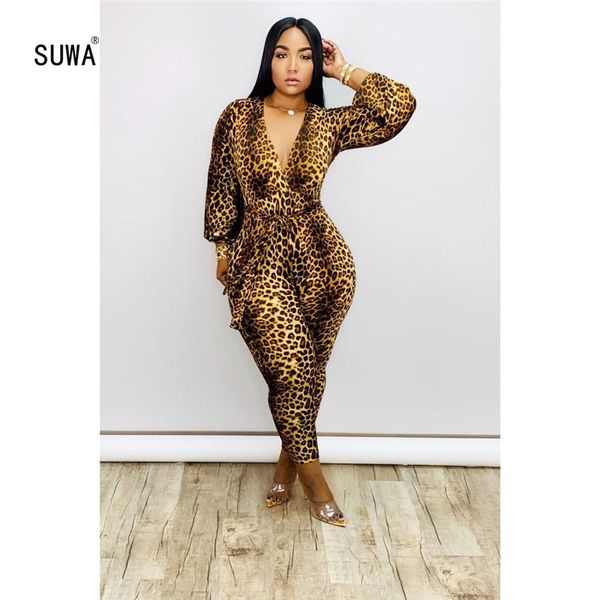 wholesale street wear women leopard printed deep v neck lantern sleeve jumpsuits casual femme ladies rompers sashes catsuits, Black;white
wholesale street wear women leopard printed deep v neck lantern sleeve jumpsuits casual femme ladies rompers sashes catsuits, Black;white