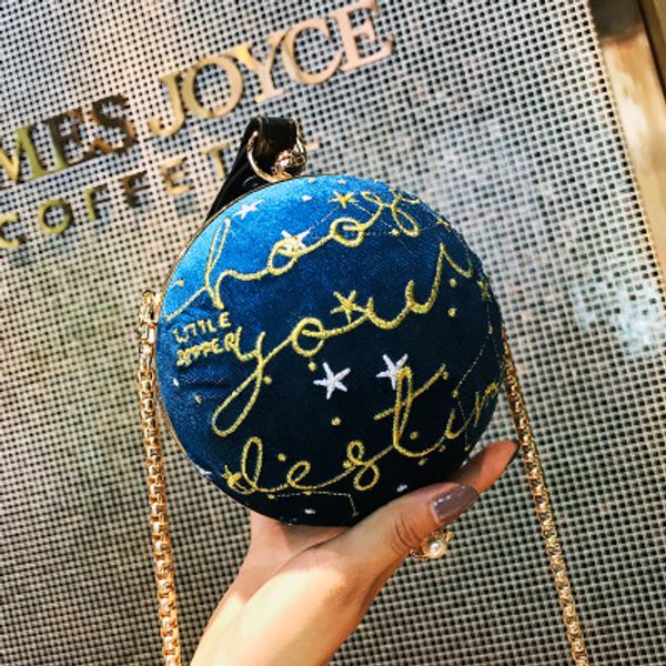 new women round bag special simple personality ring small capacity satchel tide fashion handbag blue starry sky bag
new women round bag special simple personality ring small capacity satchel tide fashion handbag blue starry sky bag