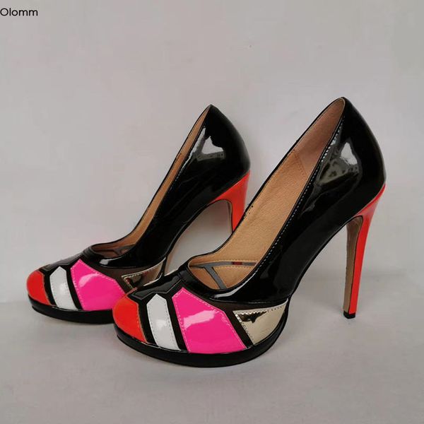 rontic new stylish women platform pumps thin high heels pumps round toe gorgeous multi color party shoes women us size 5-15, Black
rontic new stylish women platform pumps thin high heels pumps round toe gorgeous multi color party shoes women us size 5-15, Black