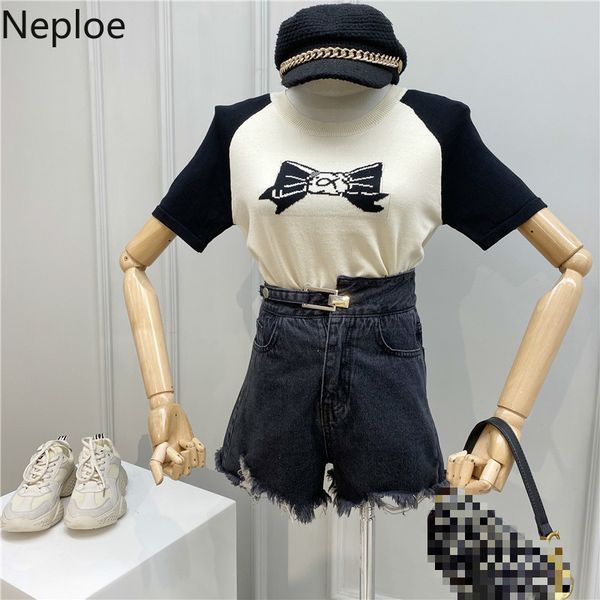 neploe contrast color knitted t shirts women summer 2020 o neck short sleeve female loose casual cotton ladies tees 1a1401, White
neploe contrast color knitted t shirts women summer 2020 o neck short sleeve female loose casual cotton ladies tees 1a1401, White